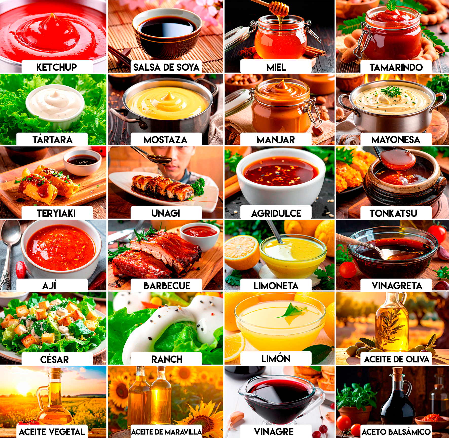 Variedad de alimentos en polvo para maquila